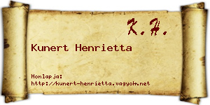 Kunert Henrietta névjegykártya