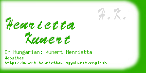 henrietta kunert business card